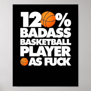 Poster 120% Mauvais Joueur De Basketball Af Funny