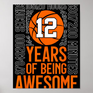 Poster 12 ans d'être fantastique basket-ball 12e annivers