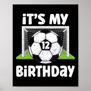 Poster 12 ans Footballeur 12ème Anniversaire Enfants Cade