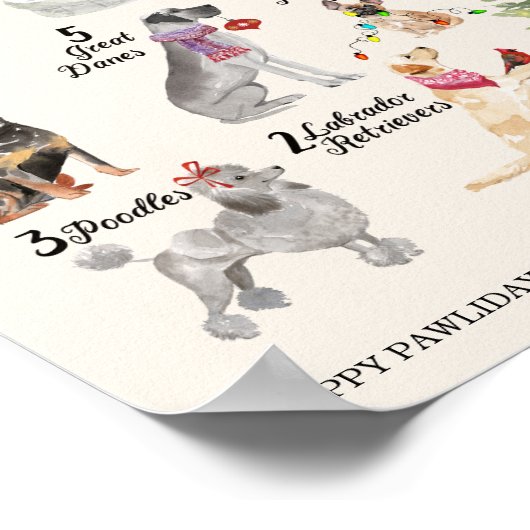 Poster 12 Chiens de Noël dans l'Esprit de Noël Attire (Coin)