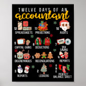 Poster 12 Days Of An Accountant, Xmas Party, Funny Accoun (Devant)