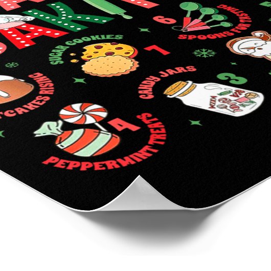 Poster 12 Days Of Baking Baker Christmas Cook Chef Baking (Coin)