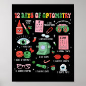 Poster 12 Days Of Optometry Christmas Eye Doctor Optometr (Devant)