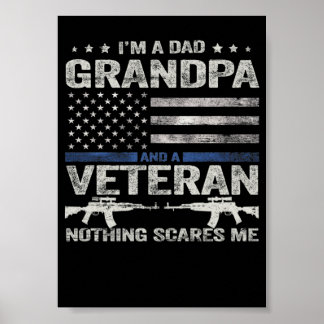 Poster 12 Je suis un père grand-père vétéran Chemise Bleu
