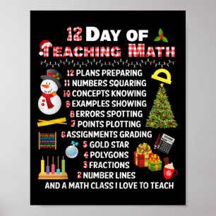 Poster 12 Jours D'Enseignement Mathématiques Noël Math En
