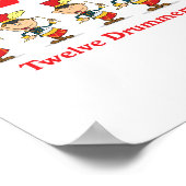 Poster 12 jours douze batteurs tambourinant (Coin)