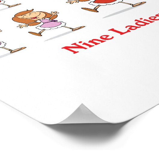 Poster 12 jours neuf femmes dansent (Coin)