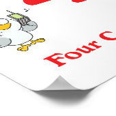 Poster 12 jours quatre oiseaux appelant (Coin)