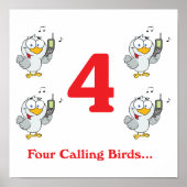Poster 12 jours quatre oiseaux appelant (Devant)