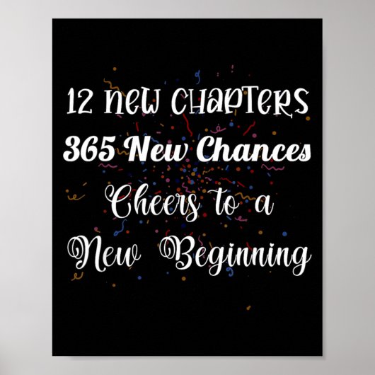 Poster 12 New Chapters 365 New Chances Cheers To New Begi (Devant)