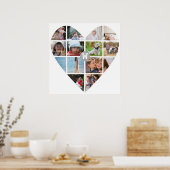 Poster 12 Photo Collage Coeur Famille Monogramme (Cuisine)