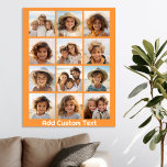 Poster 12 Photo Collage with Orange Background<br><div class="desc">Ajoutez vos photos préférées à ce modèle amusant. Vous pouvez utiliser des photos Instagram ou n'importe quelle photo pour cette grille.</div>