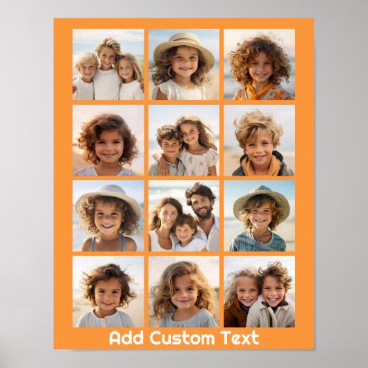 Poster 12 Photo Collage with Orange Background (Devant)