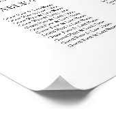 Poster 12 Tables Mariage Plan de siège Noir Script (Coin)