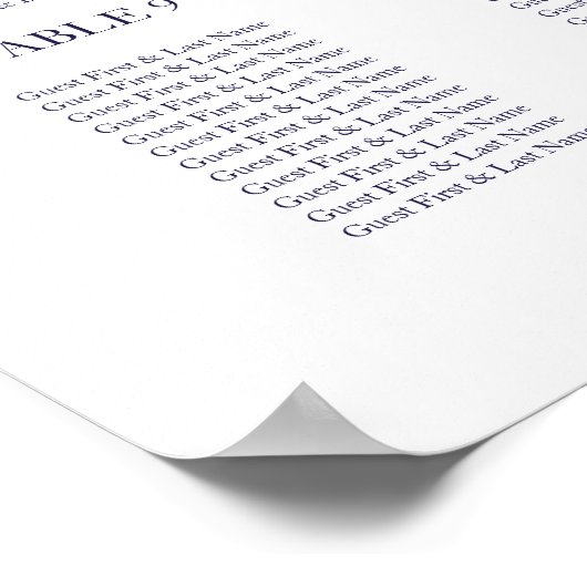 Poster 12 Tables Mariage Plan de siège Signal de script c (Coin)