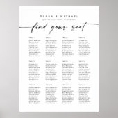 Poster 12 Tables Modernes Trouvez Votre Siège Carte De Si (Devant)