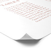 Poster 12 Tables Plan Mariage Siège Simple Élégant (Coin)