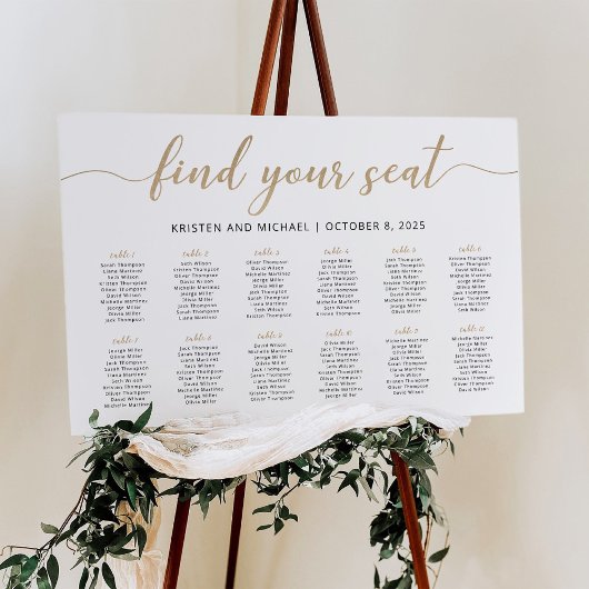 Poster 12 Tables Trouvez Votre Place Plan de table