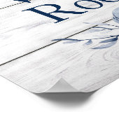 Poster 12 x 12 Chic Farmhouse Bleu/Blanc Floral 2 (Coin)