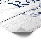 Poster 12 x 12 Chic Farmhouse Bleu/Blanc Floral PR (Coin)