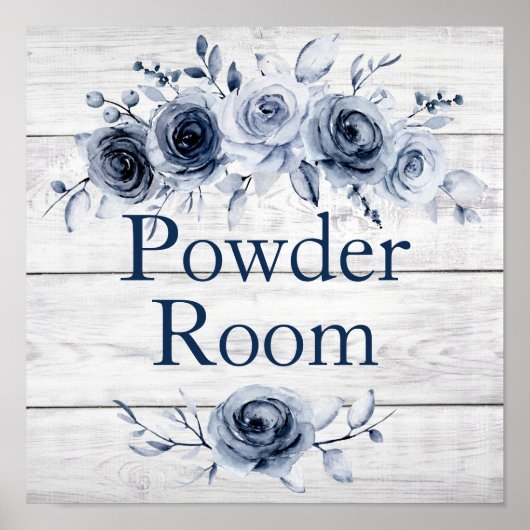 Poster 12 x 12 Chic Farmhouse Bleu/Blanc Floral PR (Devant)
