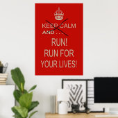 Poster - 12" x 18" - Conserver le calme et la tran (Bureau à domicile)