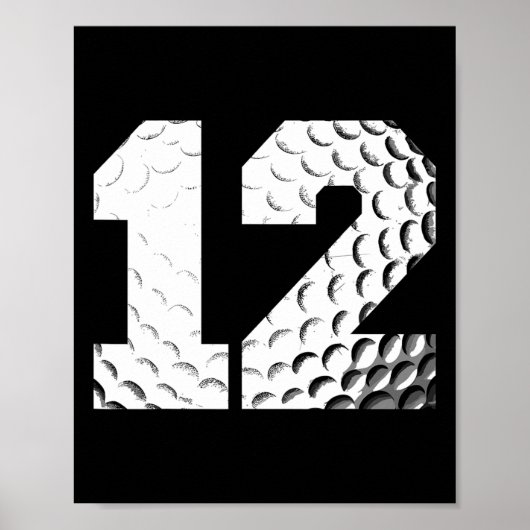 Poster 12e anniversaire Boy Golf Player Golf 12 ans (Devant)
