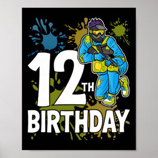 Poster 12e anniversaire de la fête Paintll Joueur Joueur