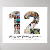 Poster 12e anniversaire Numéro 12 photo Collage photo (Devant)