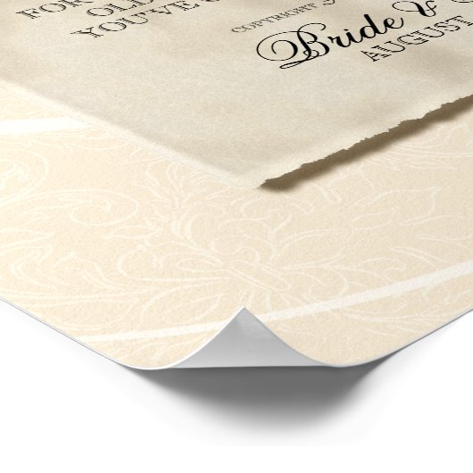 Poster 12x36 Pour Construire un Amour Durable - Crème Ros (Coin)