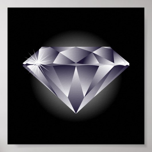 Poster 1307552490_Vector_Clipart diamant argenté noir (Devant)