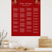 Poster 130 Mariage Floral Rouge Et Or (Cuisine)