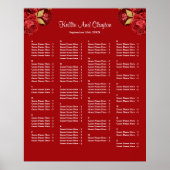 Poster 130 Mariage Floral Rouge Et Or (Devant)