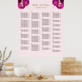 Poster 130 Mariage Rose Et Or Floral (Cuisine)