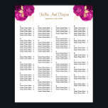 Poster 130 Mariage Rose Et Or Floral<br><div class="desc">Ce tableau alphabétique des places peut accueillir 130 personnes.</div>