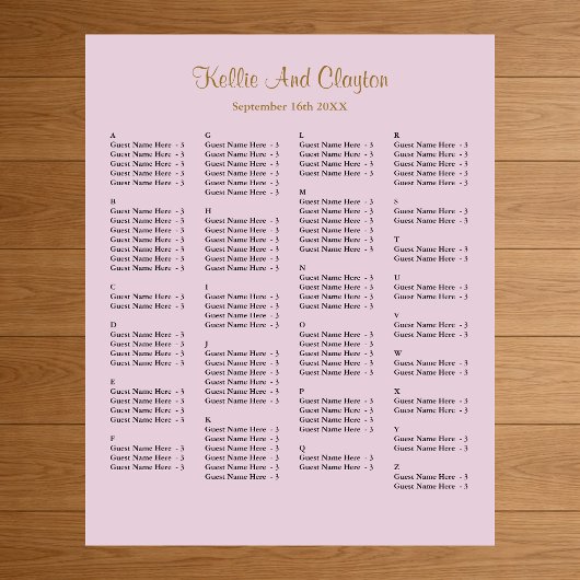 Poster 130 Plat de Mariage simple violet