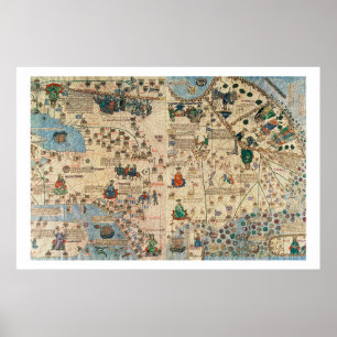 Poster 131-0058260/1 Catalan Atlas: Detail of Asia, by Ja