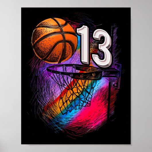 Poster 13 ans 13e anniversaire Basketball Ado officiel (Devant)