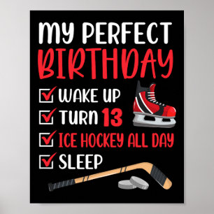 Poster 13 ans de hockey sur glace Anniversaire de fête 13