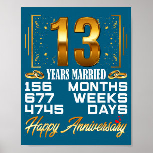 Poster 13 ans de mariage 13e anniversaire de mariage