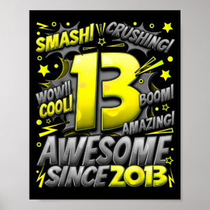 Poster 13 ans pour garçons 13e anniversaire garçon 13 ans