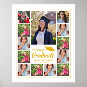 Poster 13 Collage Photo Casquette Dorée Félicitations Dip