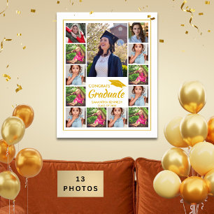Poster 13 Collage Photo Casquette Dorée Félicitations Dip