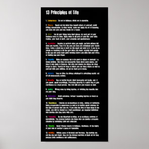 Poster 13 principes de la vie