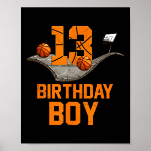Poster 13e anniversaire de basket-ball Jersey 13 ans Boy 