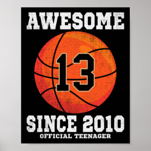Poster 13e anniversaire de basket-ball Van officiel 13 an