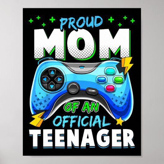 Poster 13e anniversaire Fière Maman Officielle Adolescent (Devant)