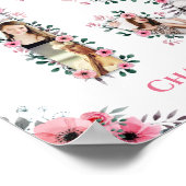 Poster 13e anniversaire Fille rose Photo Collage Blanc (Coin)