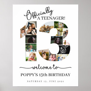 Poster 13e anniversaire officiellement un collage photo a