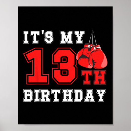 Poster 13e Boxe Anniversaire Fête de treize ans Boxer (Devant)